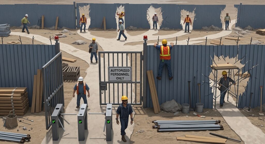 Too Many Entry Points And No Real Access Control on Construction Site